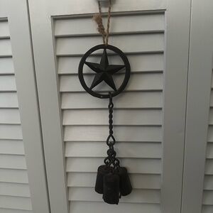 Black Metal Star and Bell Wall Decor Art